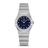 Buy Shop Omega Constellation Manhattan Quartz Diamonds Blue Dial Silver Steel Strap Watch for Women - 131.15.25.60.53.001 USA Online