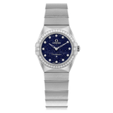 Buy Shop Omega Constellation Manhattan Quartz Diamonds Blue Dial Silver Steel Strap Watch for Women - 131.15.25.60.53.001 USA Online