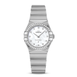 Buy Shop Omega Constellation Manhattan Quartz Diamonds Mother of Pearl Dial Silver Steel Strap Watch for Women - 131.15.25.60.55.001 USA Online