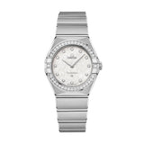 Buy Shop Omega Constellation Manhattan Quartz Diamonds Mother of Pearl Dial Silver Steel Strap Watch for Women - 131.15.25.60.55.001 USA Online