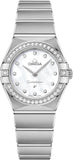 Buy Shop Omega Constellation Manhattan Quartz Diamonds Mother of Pearl Dial Silver Steel Strap Watch for Women - 131.15.25.60.55.001 USA Online