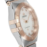 Buy Shop Omega Constellation Manhattan Quartz Diamonds Mother of Pearl Dial Two Tone Steel Strap Watch for Women - 131.20.25.60.55.001 USA Online