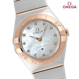 Buy Shop Omega Constellation Manhattan Quartz Diamonds Mother of Pearl Dial Two Tone Steel Strap Watch for Women - 131.20.25.60.55.001 USA Online