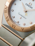 Buy Shop Omega Constellation Manhattan Quartz Diamonds Mother of Pearl Dial Two Tone Steel Strap Watch for Women - 131.20.25.60.55.001 USA Online