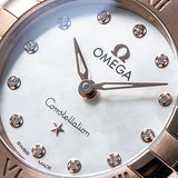 Buy Shop Omega Constellation Manhattan Quartz Diamonds Mother of Pearl Dial Two Tone Steel Strap Watch for Women - 131.20.25.60.55.001 USA Online