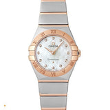 Buy Shop Omega Constellation Manhattan Quartz Diamonds Mother of Pearl Dial Two Tone Steel Strap Watch for Women - 131.20.25.60.55.001 USA Online