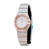 Buy Shop Omega Constellation Manhattan Quartz Diamonds Mother of Pearl Dial Two Tone Steel Strap Watch for Women - 131.20.25.60.55.001 USA Online