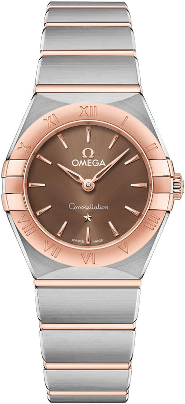 Buy Shop Omega Constellation Quartz Brown Dial Silver Steel Strap Watch for Women - 131.20.25.60.13.001 USA Online