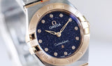 Buy Shop Omega Constellation Quartz Diamonds Blue Dial Two Tone Steel Strap Watch for Women - 131.20.25.60.53.002 USA Online
