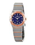 Buy Shop Omega Constellation Quartz Diamonds Blue Dial Two Tone Steel Strap Watch for Women - 131.20.25.60.53.002 USA Online