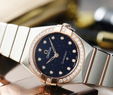 Buy Shop Omega Constellation Quartz Diamonds Blue Dial Two Tone Steel Strap Watch for Women - 131.25.25.60.53.002 USA Online