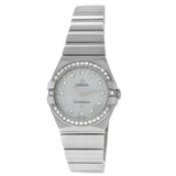 Buy Shop Omega Constellation Quartz Diamonds Silver Dial Silver Steel Strap Watch for Women - 123.15.27.60.55.004 USA Online