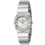 Buy Shop Omega Constellation Quartz Diamonds Silver Dial Silver Steel Strap Watch for Women - 123.15.27.60.55.004 USA Online