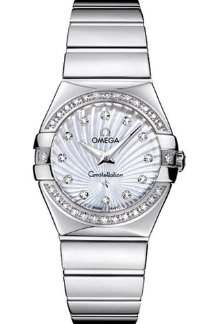 Buy Shop Omega Constellation Quartz Diamonds Silver Dial Silver Steel Strap Watch for Women - 123.15.27.60.55.004 USA Online
