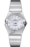 Buy Shop Omega Constellation Quartz Diamonds Silver Dial Silver Steel Strap Watch for Women - 123.15.27.60.55.004 USA Online