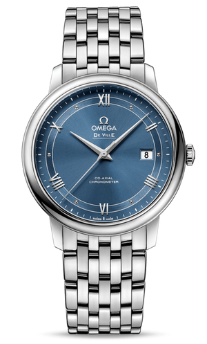 Buy Shop Omega De Ville Prestige Co-Axial Blue Dial Silver Steel Strap Watch for Men - 424.10.40.20.03.002 USA Online