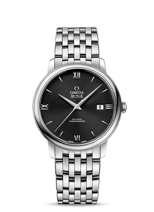 Buy Shop Omega De Ville Prestige Co-Axial Black Dial Silver Steel Strap Watch for Men - 424.10.40.20.01.001 USA Online