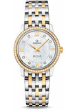 Buy Shop Omega De Ville Prestige Quartz Diamonds Mother of Pearl Dial Two Tone Steel Strap Watch for Women - 424.25.27.60.55.001 USA Online