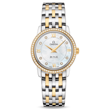 Buy Shop Omega De Ville Prestige Quartz Diamonds Mother of Pearl Dial Two Tone Steel Strap Watch for Women - 424.25.27.60.55.001 USA Online