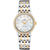 Buy Shop Omega De Ville Prestige Quartz Diamonds Mother of Pearl Dial Two Tone Steel Strap Watch for Women - 424.25.27.60.55.001 USA Online