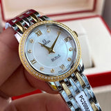 Buy Shop Omega De Ville Prestige Quartz Diamonds Silver Dial Two Tone Steel Strap Watch for Women - 424.25.27.60.52.001 USA Online