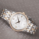 Buy Shop Omega De Ville Prestige Quartz Diamonds Silver Dial Two Tone Steel Strap Watch for Women - 424.25.27.60.52.001 USA Online