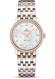 Buy Shop Omega De Ville Prestige Quartz Diamonds Silver Dial Two Tone Steel Strap Watch for Women - 424.25.27.60.52.001 USA Online