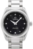 Buy Shop Omega Seamaster Aqua Terra Quartz Diamond Black Dial Silver Steel Strap Watch for Women - 220.10.28.60.51.001 USA Online