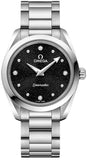 Buy Shop Omega Seamaster Aqua Terra Quartz Diamond Black Dial Silver Steel Strap Watch for Women - 220.10.28.60.51.001 USA Online
