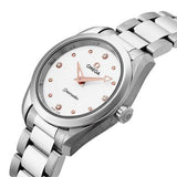 Buy Shop Omega Seamaster Aqua Terra Quartz Diamond Silver Dial Silver Steel Strap Watch for Women - 220.10.28.60.54.001 USA Online