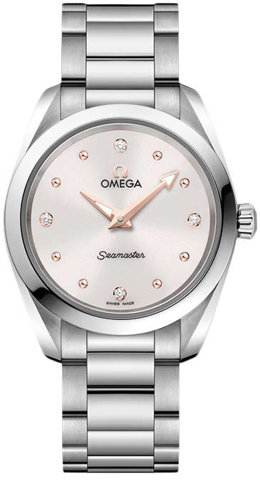 Buy Shop Omega Seamaster Aqua Terra Quartz Diamond Silver Dial Silver Steel Strap Watch for Women - 220.10.28.60.54.001 USA Online