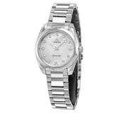 Buy Shop Omega Seamaster Aqua Terra Quartz Diamonds Mother of Pearl Dial Silver Steel Strap Watch for Women - 220.10.28.60.55.001 USA Online