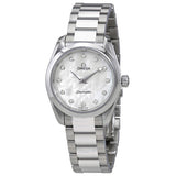 Buy Shop Omega Seamaster Aqua Terra Quartz Diamonds Mother of Pearl Dial Silver Steel Strap Watch for Women - 220.10.28.60.55.001 USA Online