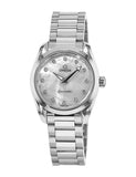 Buy Shop Omega Seamaster Aqua Terra Quartz Diamonds Mother of Pearl Dial Silver Steel Strap Watch for Women - 220.10.28.60.55.001 USA Online