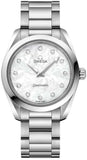 Buy Shop Omega Seamaster Aqua Terra Quartz Diamonds Mother of Pearl Dial Silver Steel Strap Watch for Women - 220.10.28.60.55.001 USA Online