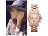 Buy Shop Michael Kors Runway Rose Gold Dial Rose Gold Steel Strap Watch for Women - MK5128 USA Online