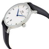 Buy Shop Daniel Wellington Dapper Sheffield White Dial Black Leather Strap Watch For Women - DW00100096 USA Online