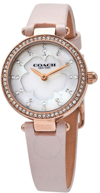Buy Shop Coach Perry Diamonds Mother of Pearl Dial Pink Leather Strap Watch for Women - 14503190 USA Online