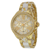 Michael Kors Wren Diamonds Gold  Dial Two Tone Steel Strap Watch for Women - MK6157