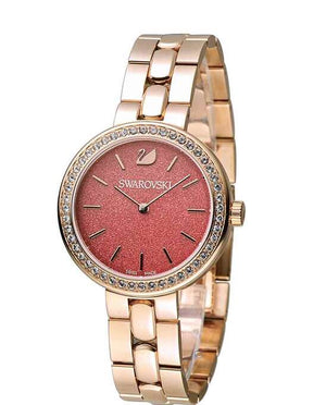 Buy Shop Swarovski Daytime Quartz Coral Dial Rose Gold Steel Strap Watch for Women - 5182250 USA Online