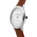 Buy Shop Coach Delancey Slim Cream Dial Brown Leather Strap Watch For Women - 14502789 USA Online
