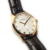 Buy Shop Gucci G Timeless Silver Dial Brown Leather Strap Watch for Men - YA126470 USA Online