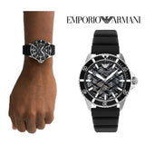 Buy Shop Emporio Armani Meccanico Automatic Black Dial Black Silicone Strap Watch For Men - AR60062 USA Online