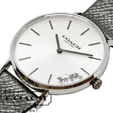 Buy Shop Coach Perry White Dial Grey Leather Strap Watch for Women - 14503155 USA Online