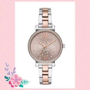 Buy Shop Michael Kors Sofie Quartz Rose Gold Dial Two Tone Steel Strap Watch For Women - MK3972 USA Online