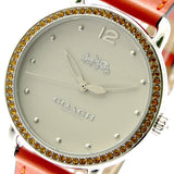 Buy Shop Coach Delancey White Dial Orange Leather Strap Watch for Women - 14502880 USA Online