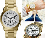 Buy Shop Michael Kors Cooper Chronograph White Dial Gold Steel Strap Watch For Women - MK5916 USA Online