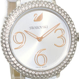 Swarovski Crystal Frost Silver Dial White Leather Strap Watch for Women - 5484070