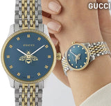 Buy Shop Gucci G Timeless Quartz Blue Dial Two Tone Steel Strap Watch For Women - YA1265029 USA Online