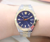 Buy Shop Versace Hellenyium Quartz Blue Dial Two Tone Steel Strap Watch for Men - VEVK00520 USA Online